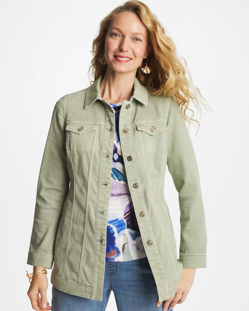 Elongated Belted Denim Jacket