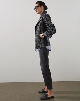 Tweed and Faux Leather Moto Jacket