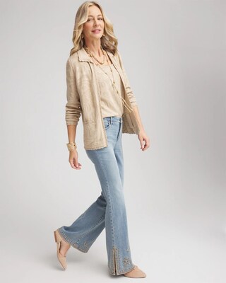 Girlfriend Whipstitch Flare Jeans