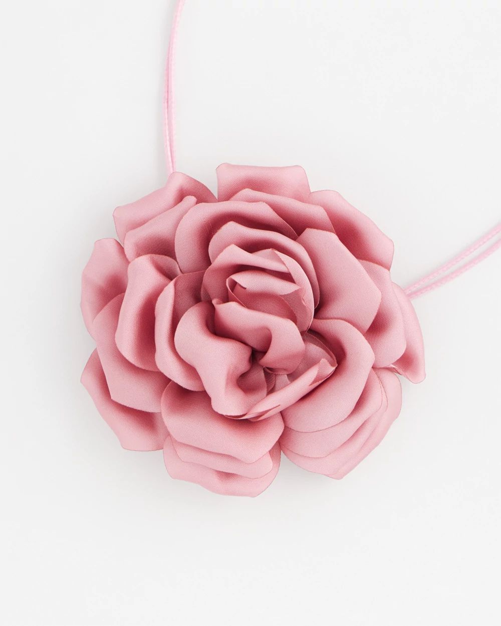 Pink Flower Tie Choker Necklace