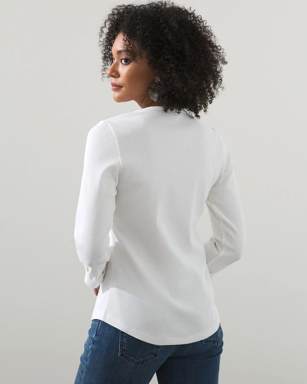 Ribbed Sweetheart Neck Tee