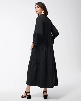 Poplin Tiered Shirt Dress
