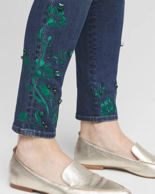 Petite Emerald Jewel Pull-On Ankle Jeggings click to view larger image.