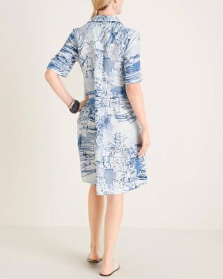 Santorini Print Short Dress