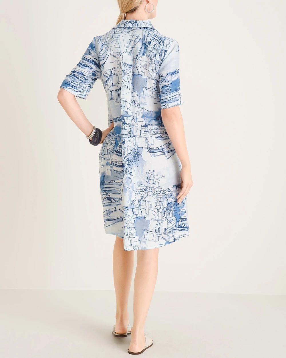 Santorini Print Short Dress