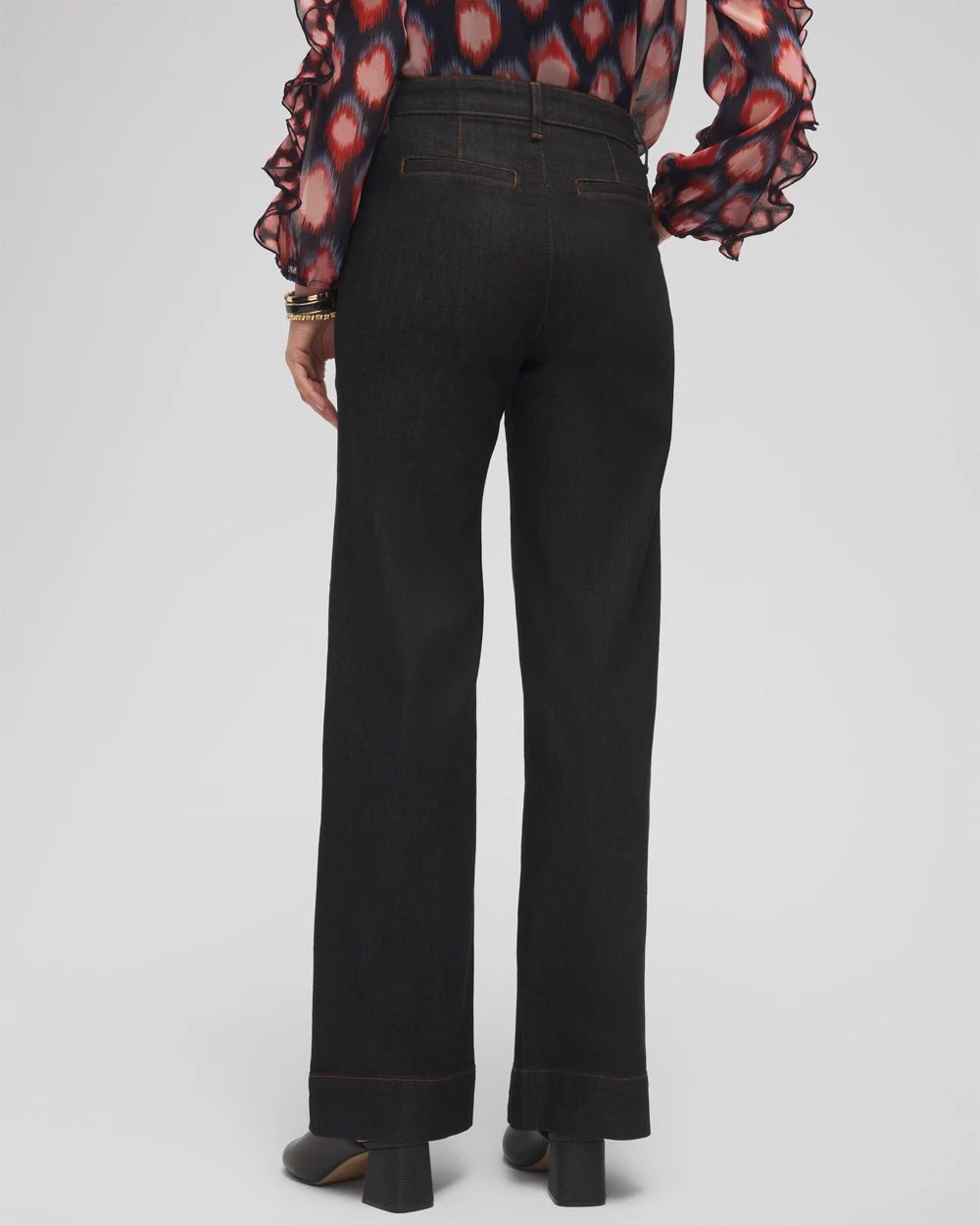 High Rise Wide Leg Jeans click to view larger image.