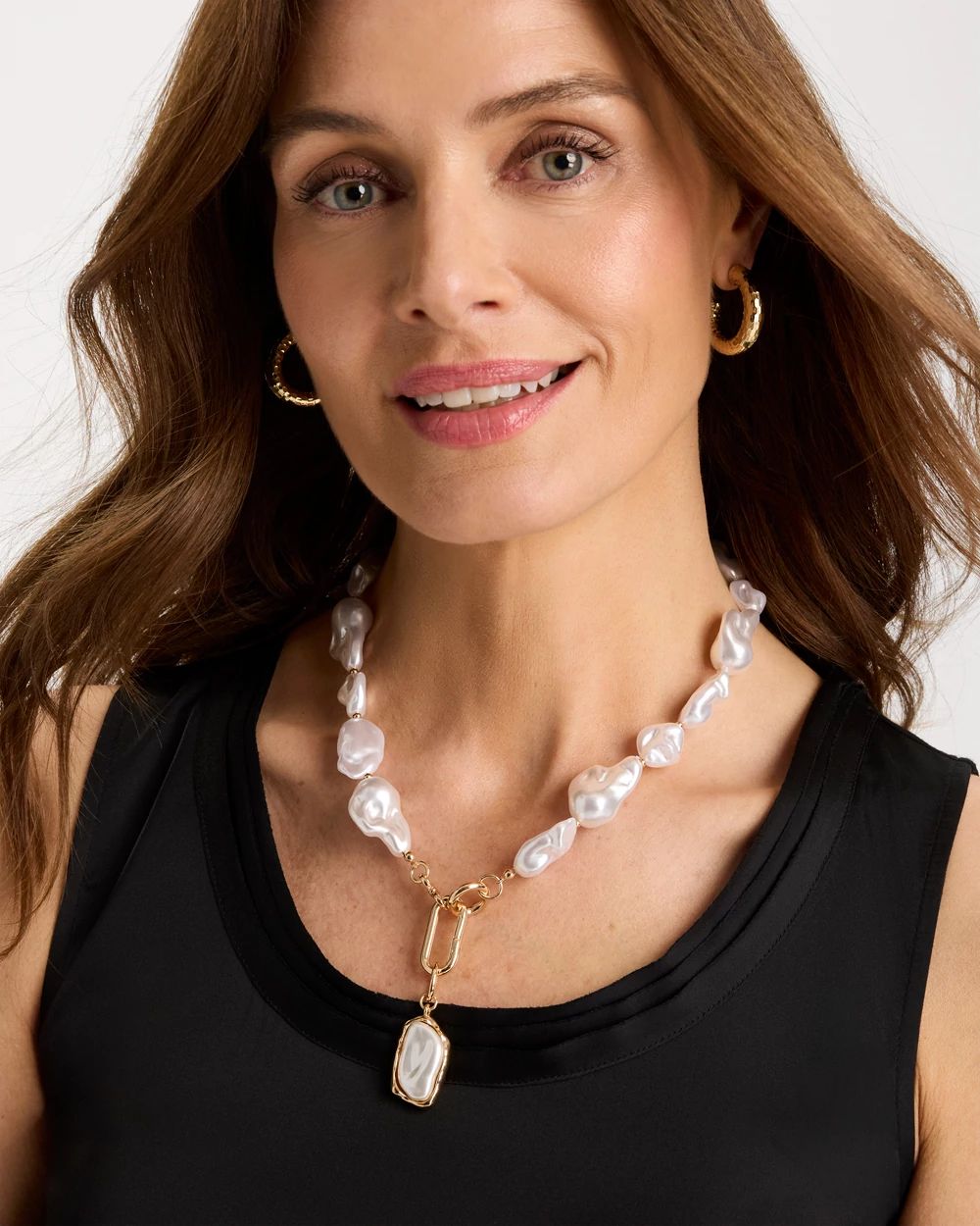 Siren Faux Pearl Y-Necklace click to view larger image.