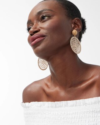 Crochet Drop Hoop Earrings
