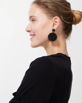 Black Glam Drop Earrings