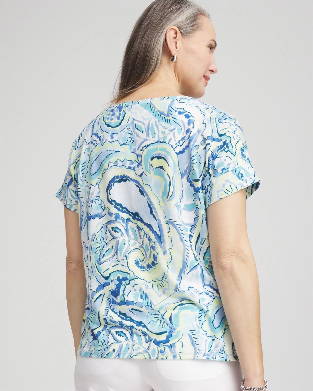 Zenergy® Paisley Drop Shoulder Tee