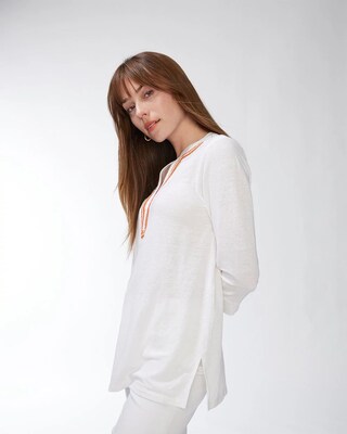 Linen-Blend Gold & Orange Tunic