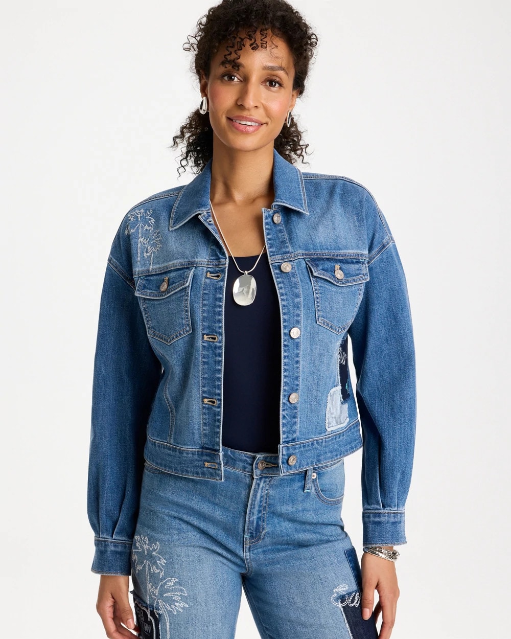 Denim Parrot Pocket Jacket