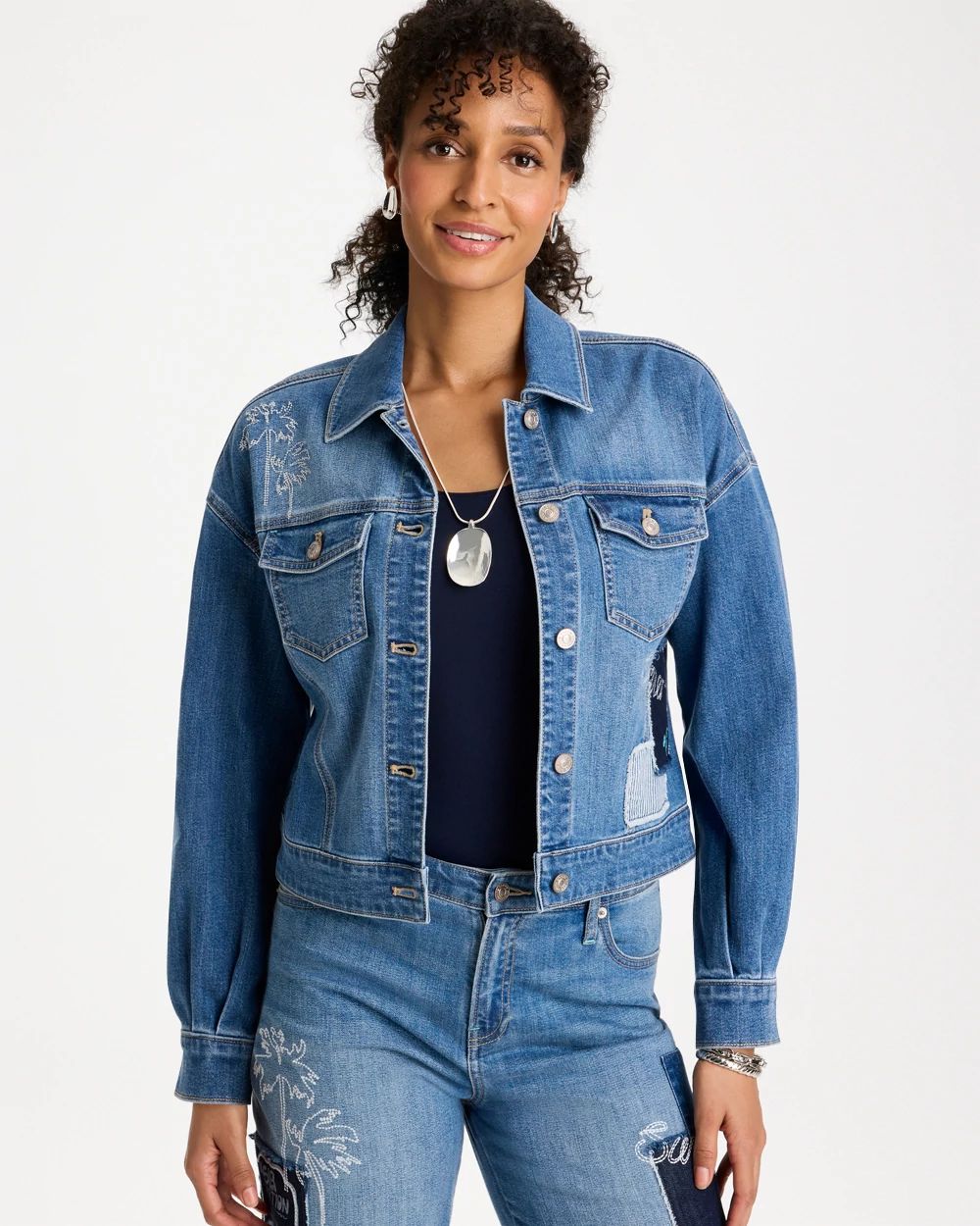 Denim Parrot Pocket Jacket