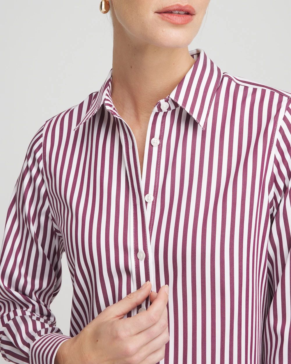 No Iron™ Chianti Striped Shirt