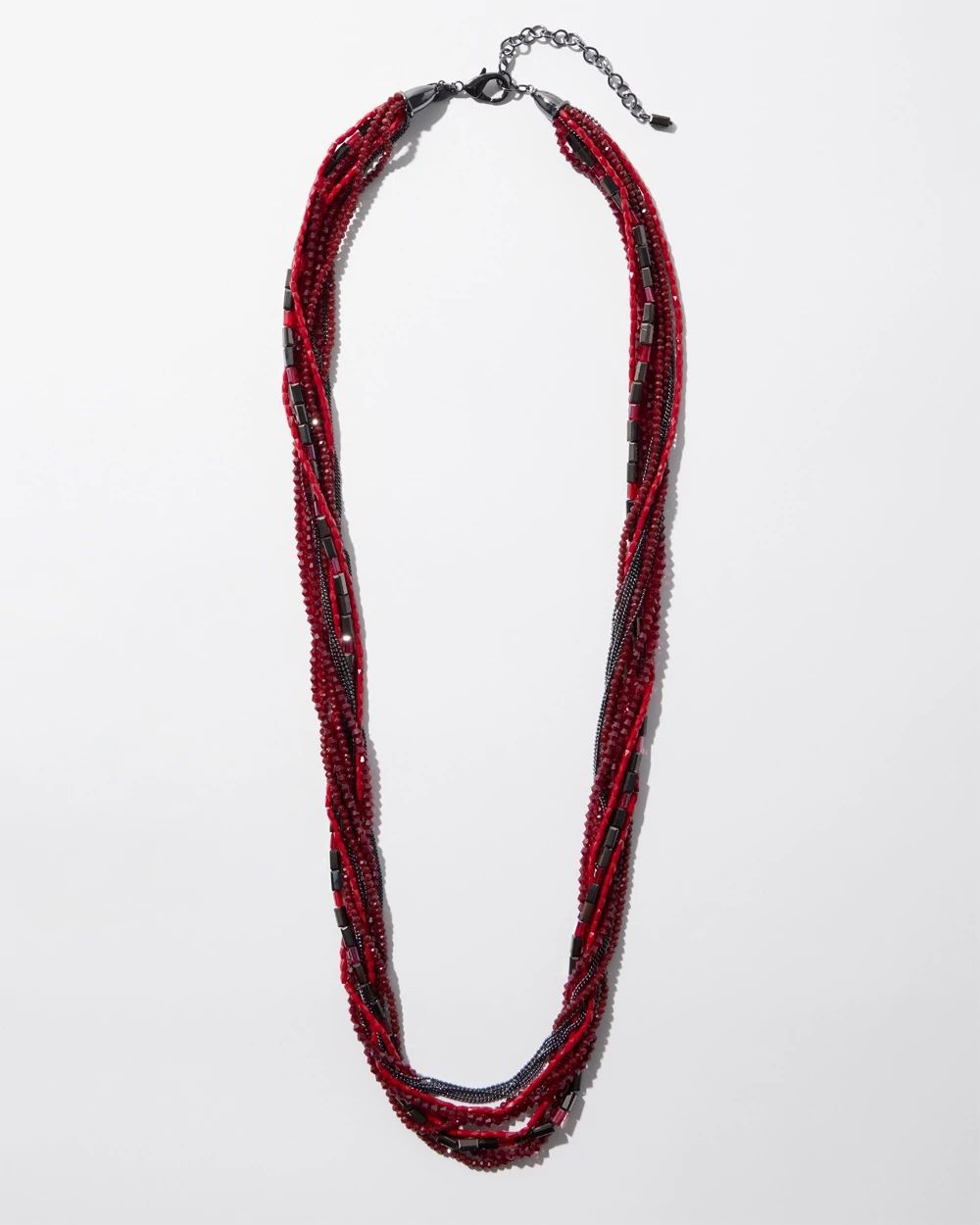 Red Multistrand Necklace