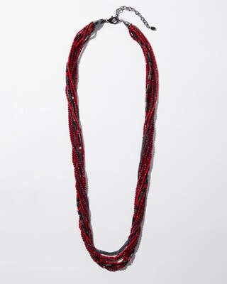 Red Multistrand Necklace
