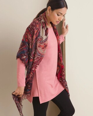 Oversized Square Paisley Scarf