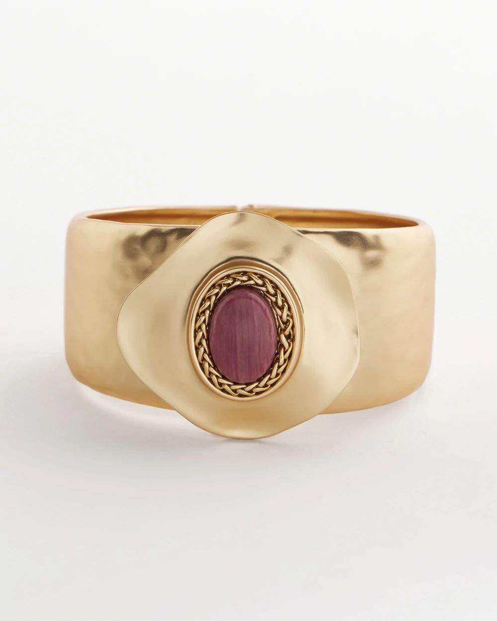 Golden Rhodonite Stone Cuff Bracelet