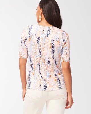 Shirred Back Warm Tile Linen Tee