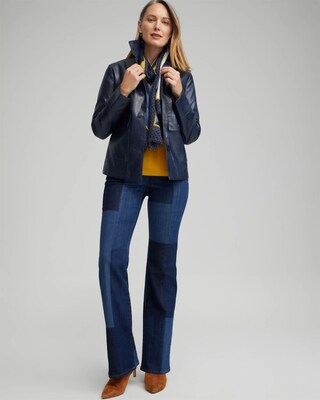 Faux Leather Cropped Jacket