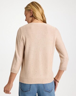 Stitchy Sequin V-Neck Cardigan click to view larger image.