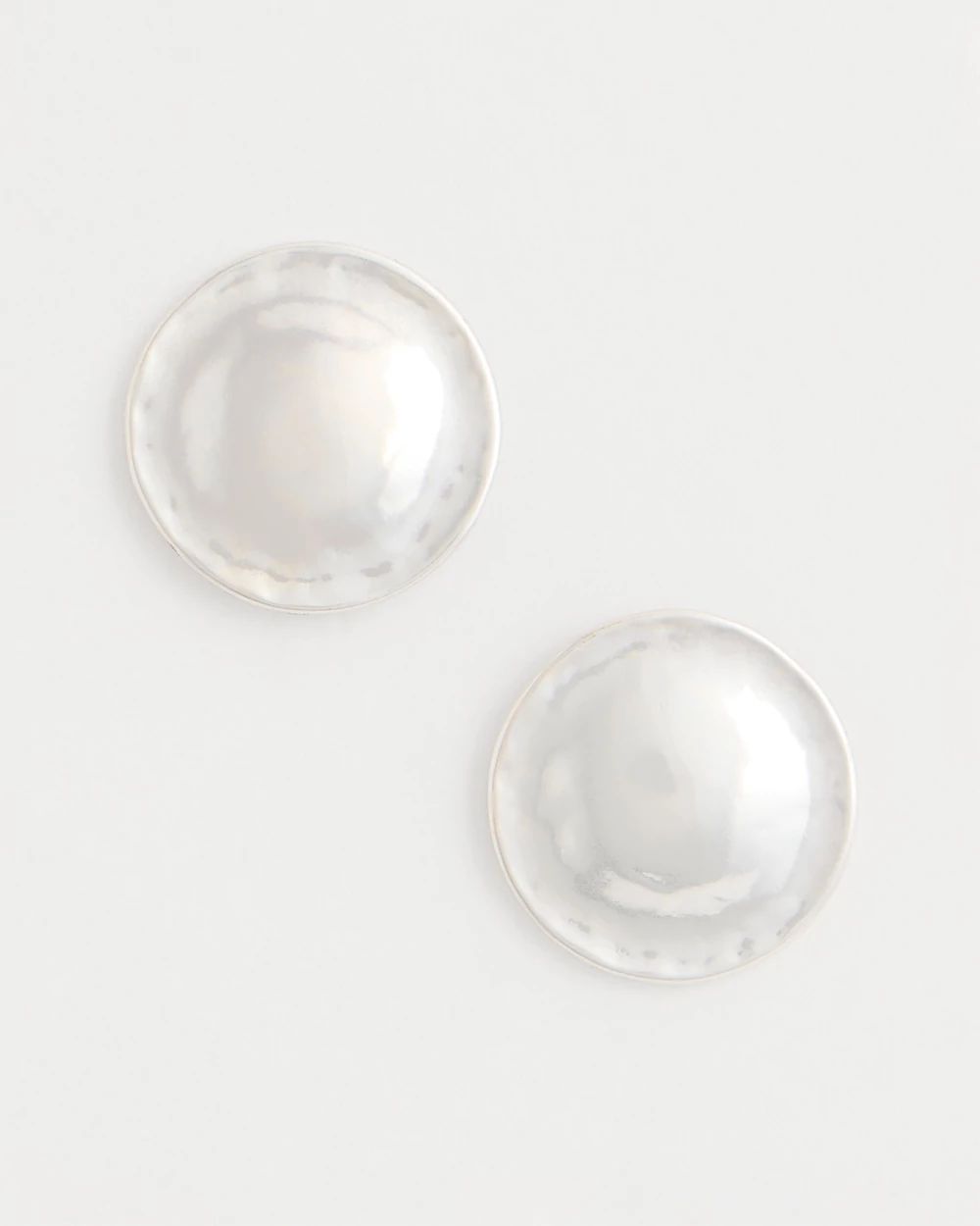 Circle Silvertone Earrings