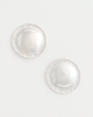 Circle Silvertone Earrings