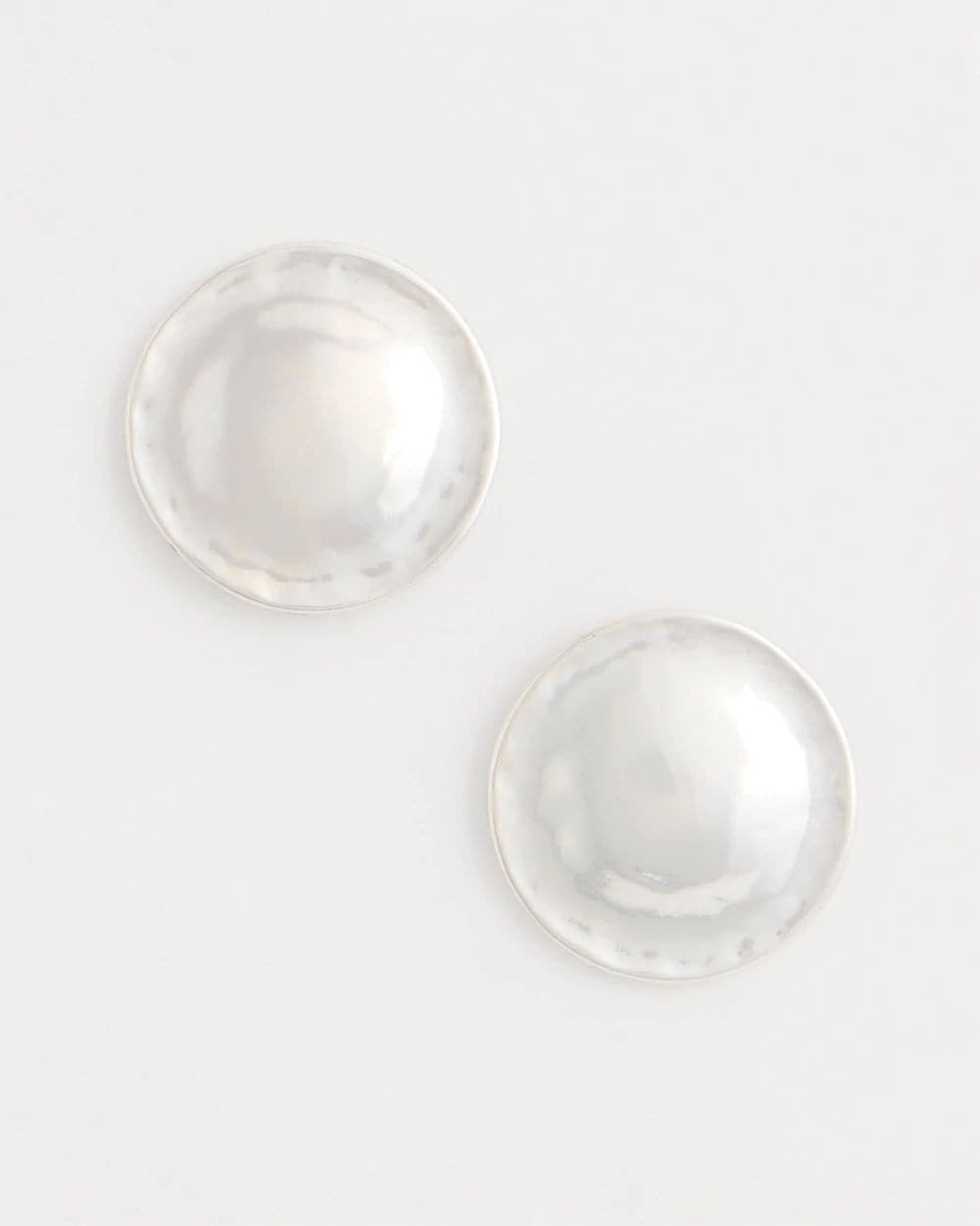 Circle Silvertone Earrings