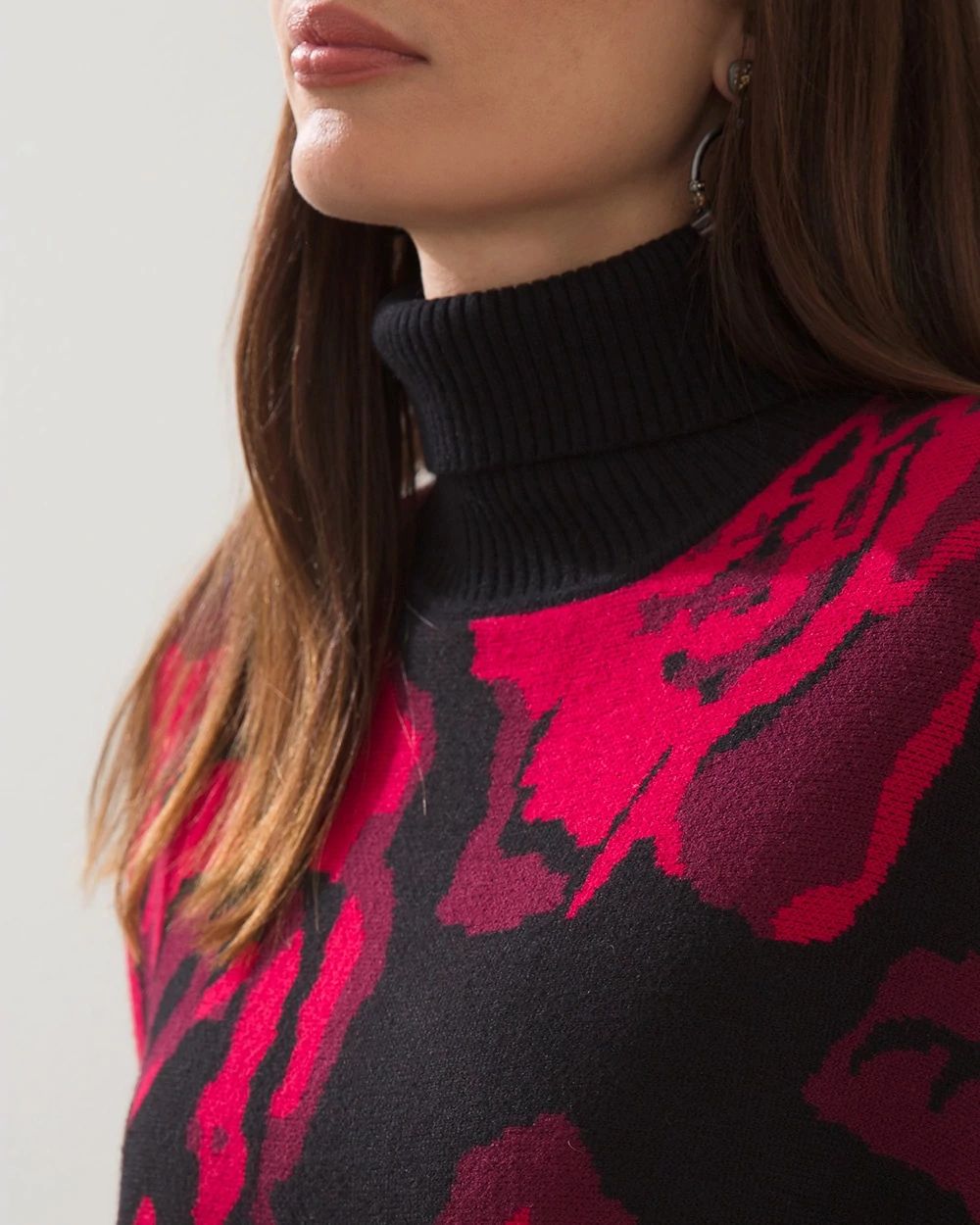 Roses Jacquard Pullover Sweater