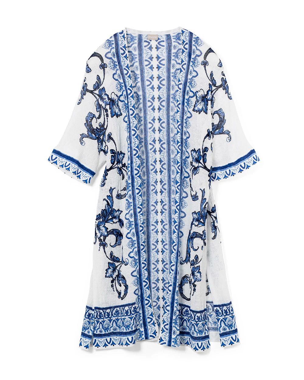 Drama Print Open Front Cardigan