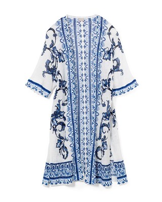 Drama Print Open Front Cardigan