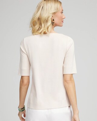 Floral Pima Cotton Bateau-Neck Tee click to view larger image.