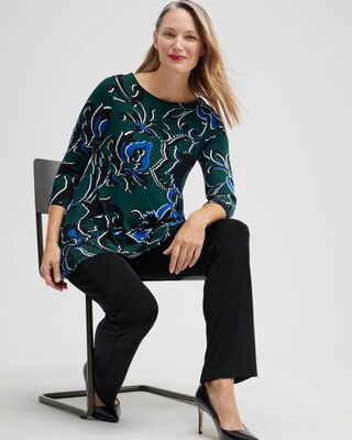 Travelers Floral Boat Neck Tunic