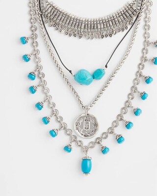 Convertible Turquoise Charm Necklace click to view larger image.