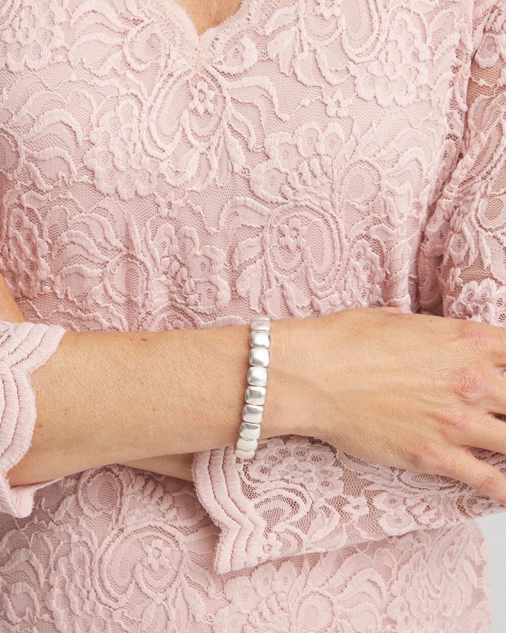 Silvertone Stretch Bracelet
