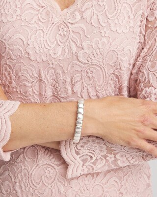 Silvertone Stretch Bracelet click to view larger image.