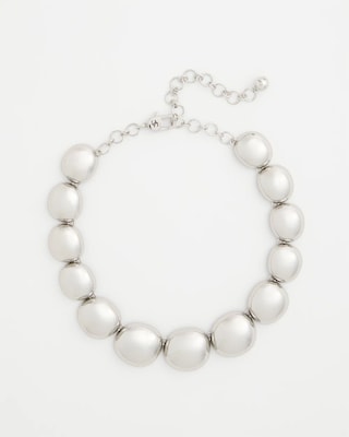 Silver Pebble Collar Necklace
