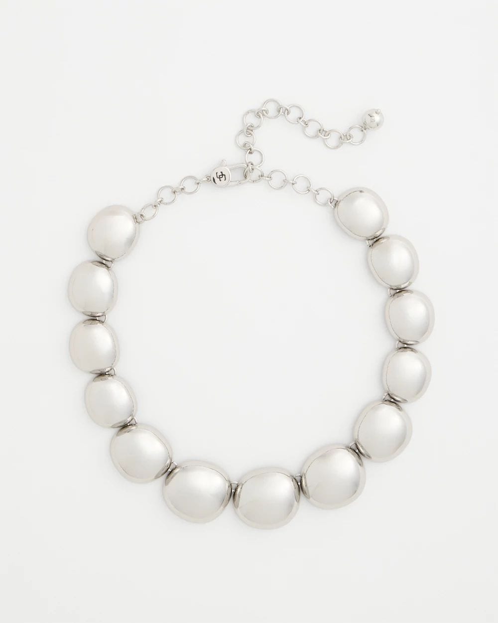 Silver Pebble Collar Necklace