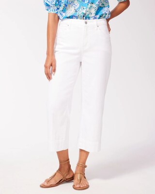 White Denim Trouser Crops