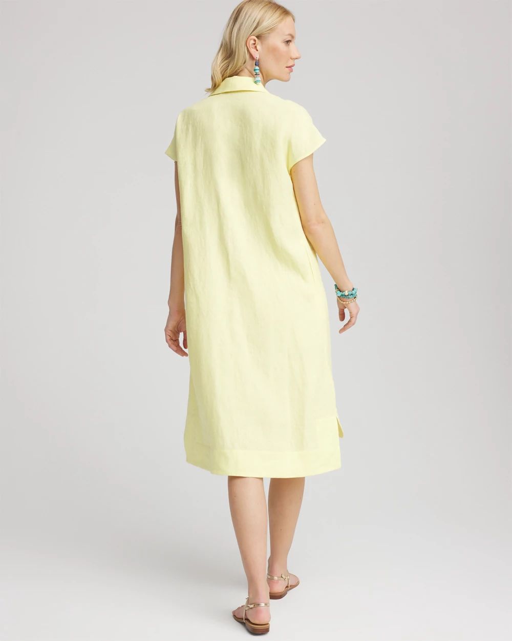 Linen Short-Sleeve Dress