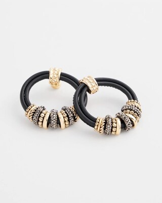 No Droop™ Leather Mixed Metal Earrings