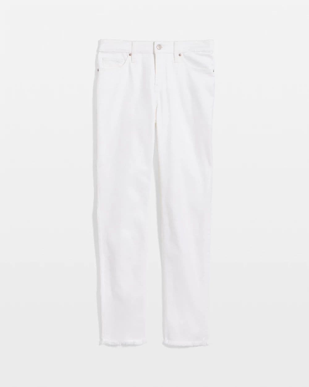 No-Stain Girlfriend Frayed Ankle Jeans