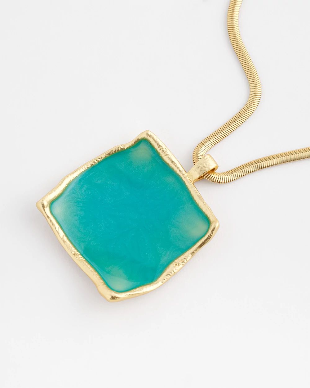 Gold-Tone Square Pendant Necklace