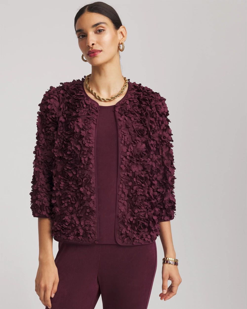 Travelers Collection™ Textured Rosette Jacket