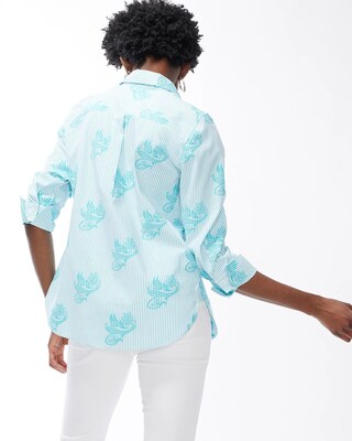 No Iron Stretch Stripe Paisley Shirt