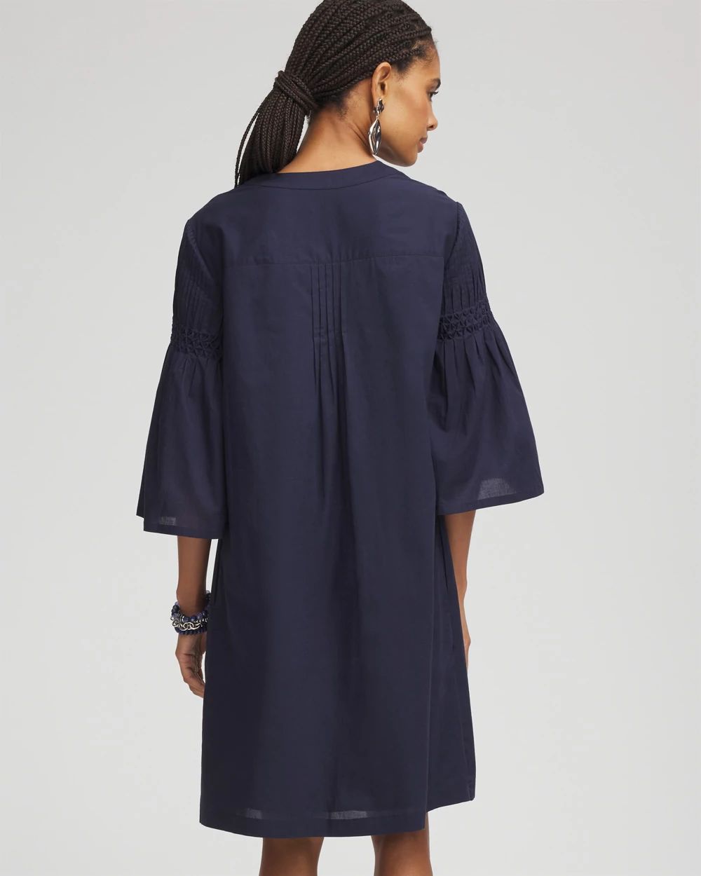 Cotton Voile Bell Sleeved Dress