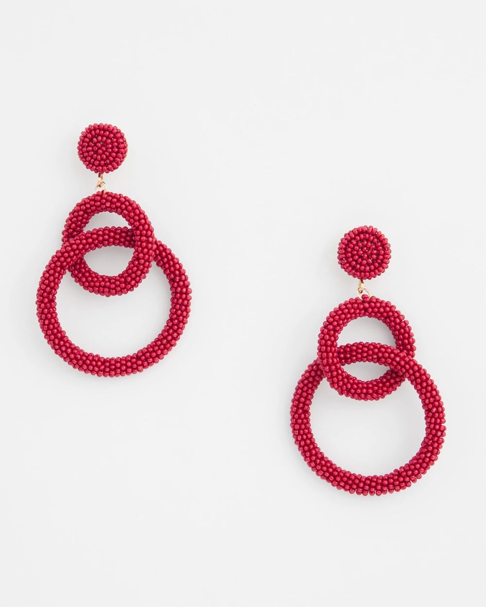 No Droop™ Red Sead Bead Earrings
