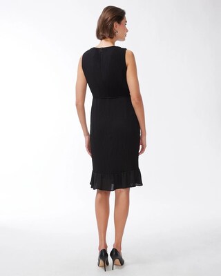 Black Label Peplum Crinkle Dress