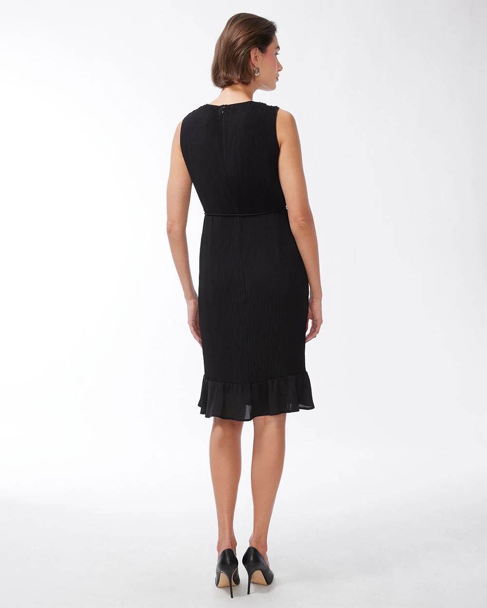 Black Label Peplum Crinkle Dress