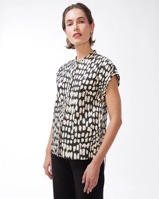 Black Label Poplin Two Tone Blouse